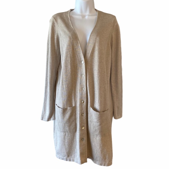 J. Jill Sweaters - J. Jill Cotton Cashmere Silk Duster Cardigan M